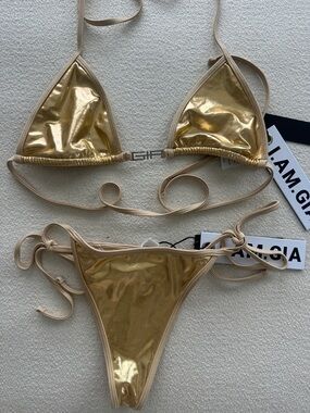 I.AM.GIA Gold Triangle Bikini Set